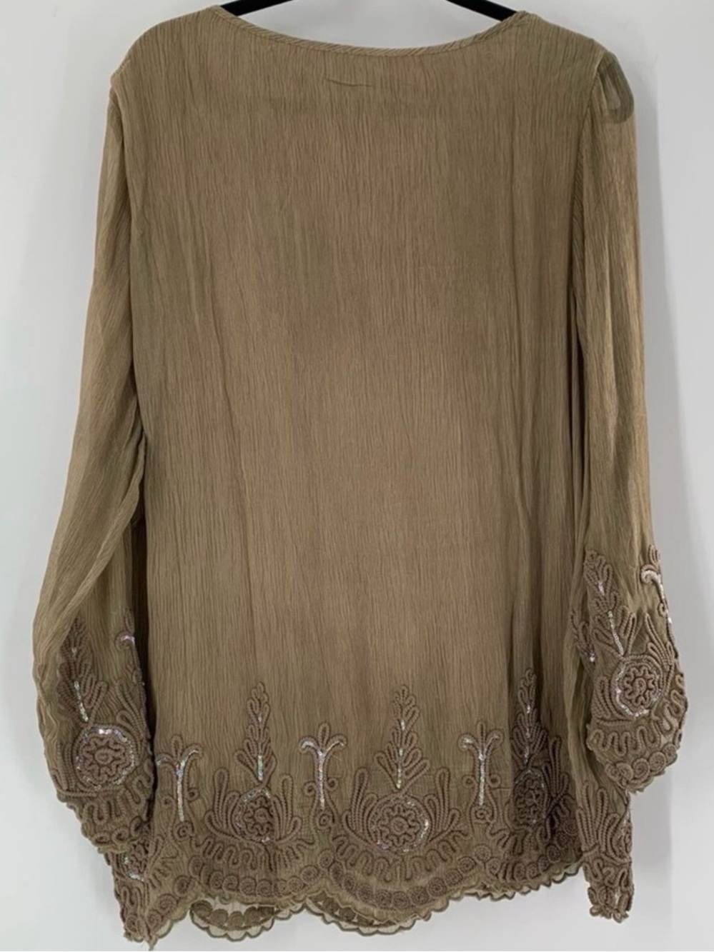 Soft Surroundings Silk Beaded Tunic Women’s Two Layer Top Size 1X - Picture 2 of 5